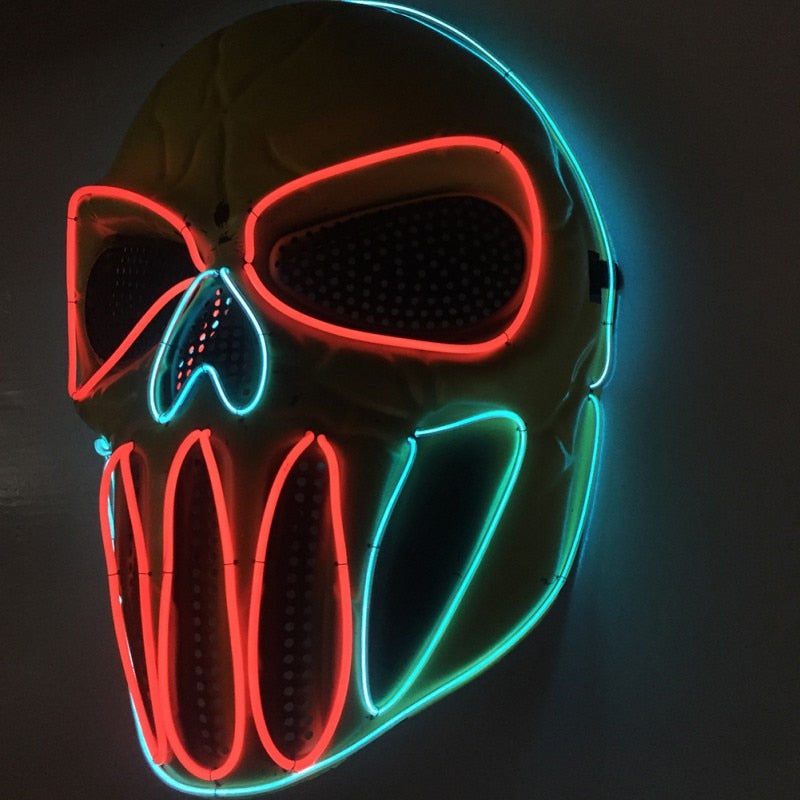 LED-Totenkopfmaske für Halloween