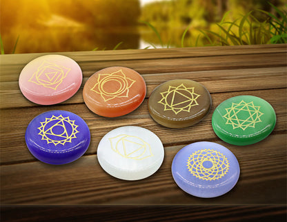 7 Chakra Heilkristalle Set mit Beutel – Yoga & Energie Heilung