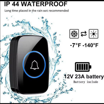 Kabellose Türklingel | 58 Klingeltöne | LED-Blitz | Wasserdichter Sender | Lautlos-Modus