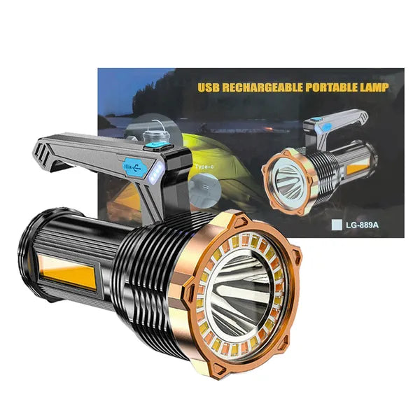 Ultrahelle wiederaufladbare LED-Taschenlampe – 4 Modi, wasserdicht, USB-Aufladung