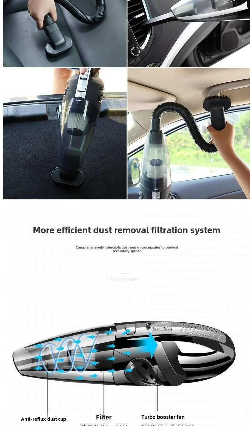 PowerClean Pro 120W Akku-Handstaubsauger – Für Auto, Zuhause & Büro