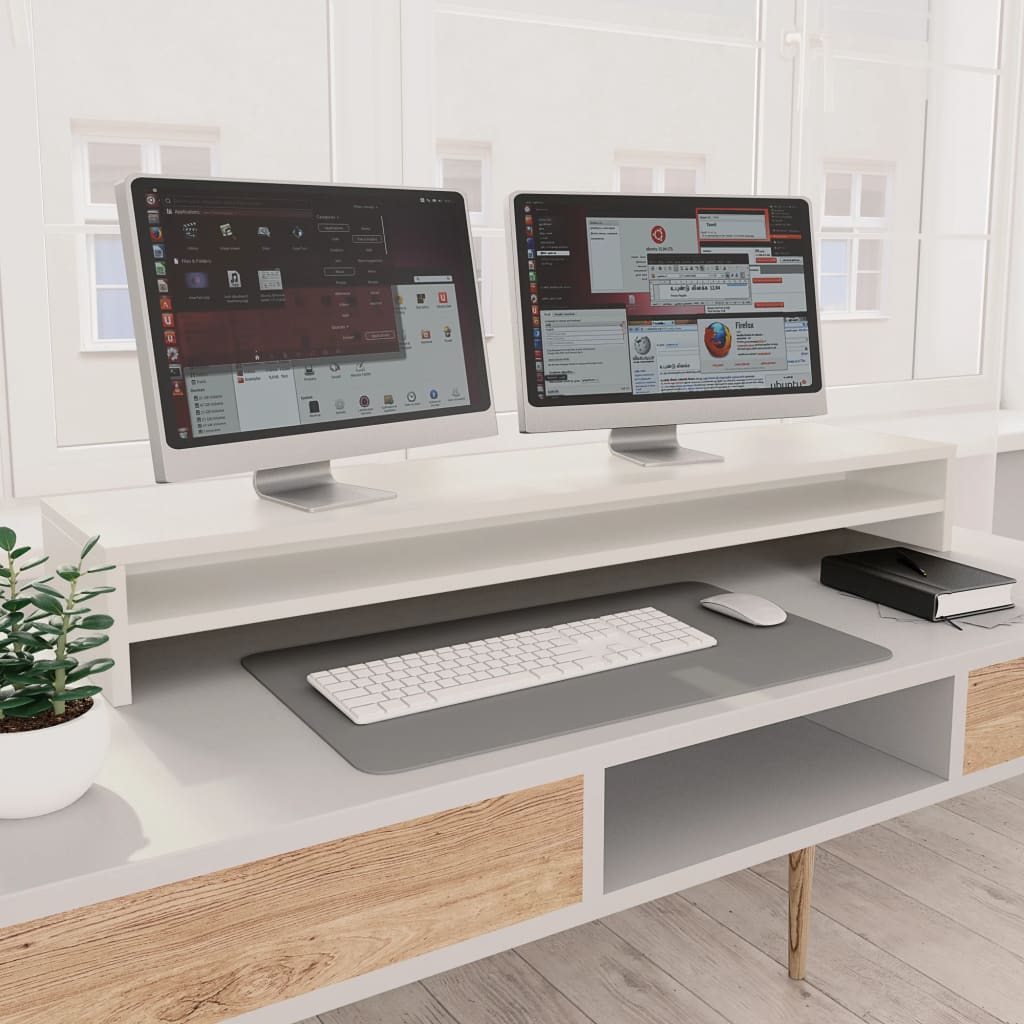 Holz-Monitorständer mit Stauraum | Schreibtisch-Organizer für Zuhause & Büro