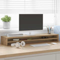 Holz-Monitorständer mit Stauraum | Schreibtisch-Organizer für Zuhause & Büro
