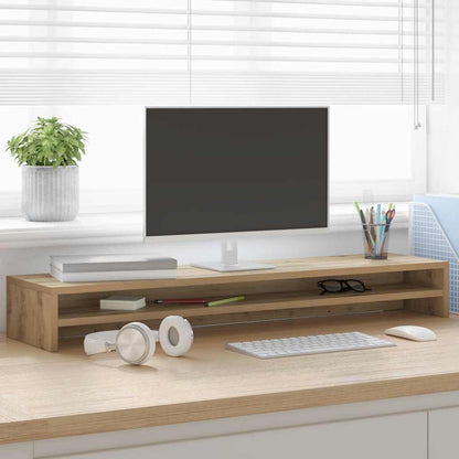Holz-Monitorständer mit Stauraum | Schreibtisch-Organizer für Zuhause & Büro