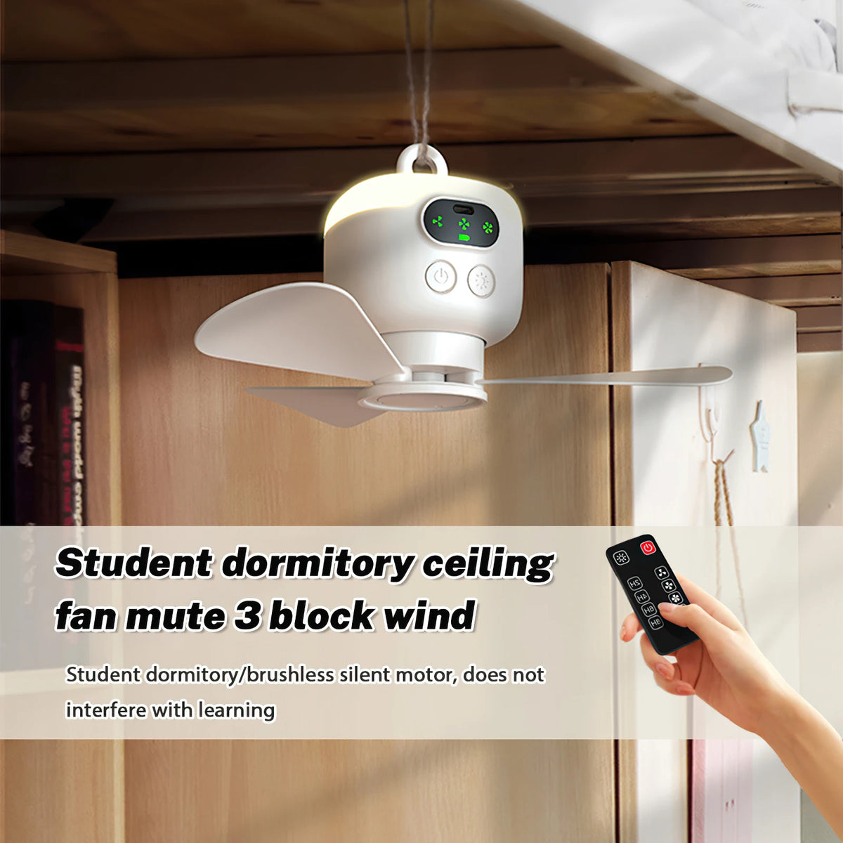 Tragbarer Camping-Ventilator mit LED-Licht