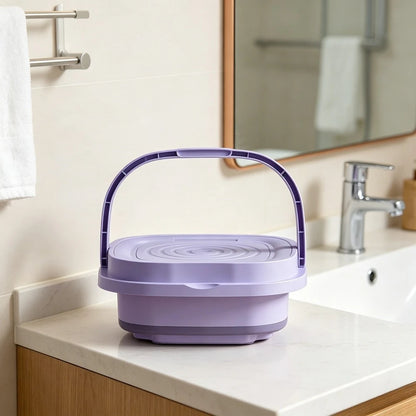 8L portable Mini foldable laundry wash with integrated hand-over, compact washing machine for clothes, socks, baby clothes, Travelling and small space