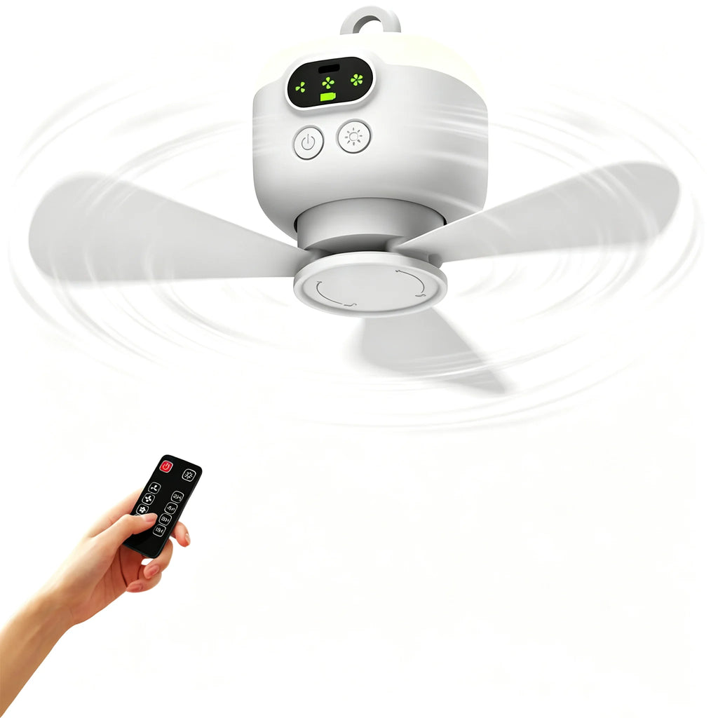 Tragbarer Camping-Ventilator mit LED-Licht