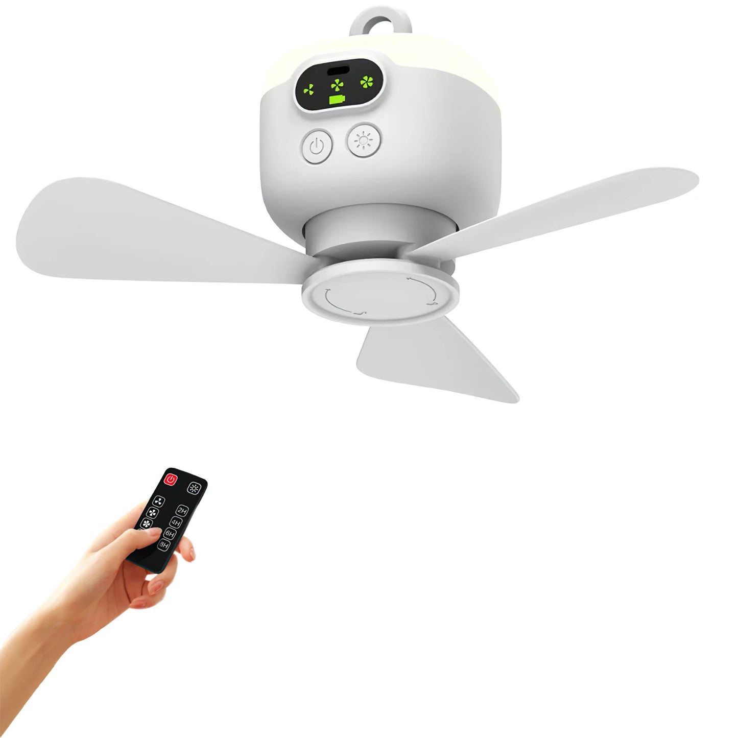 Tragbarer Camping-Ventilator mit LED-Licht