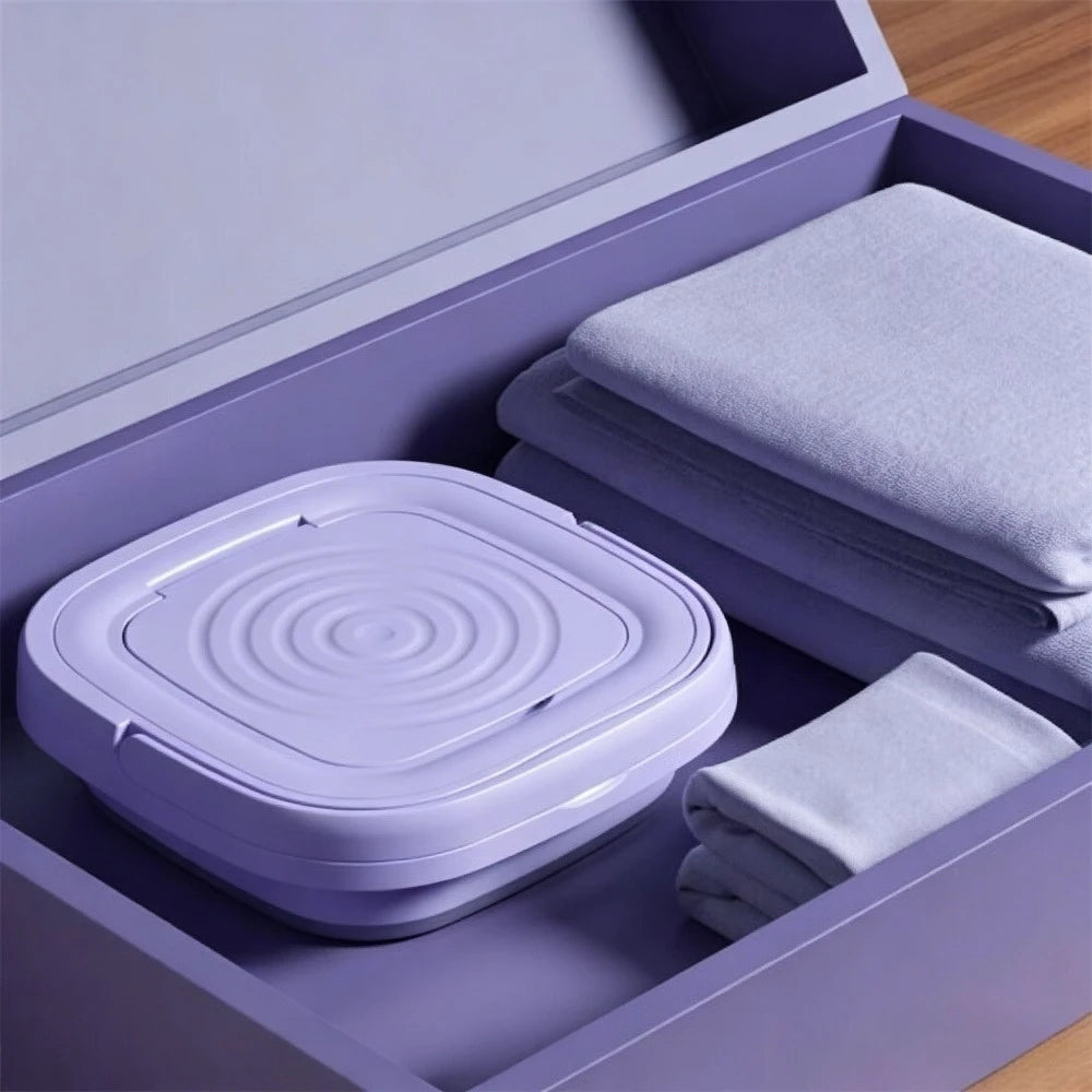 8L portable Mini foldable laundry wash with integrated hand-over, compact washing machine for clothes, socks, baby clothes, Travelling and small space