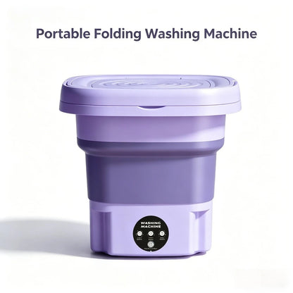 8L portable Mini foldable laundry wash with integrated hand-over, compact washing machine for clothes, socks, baby clothes, Travelling and small space