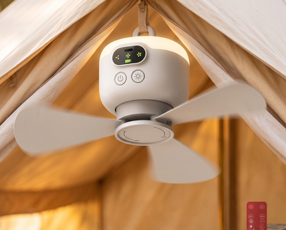 Tragbarer Camping-Ventilator mit LED-Licht