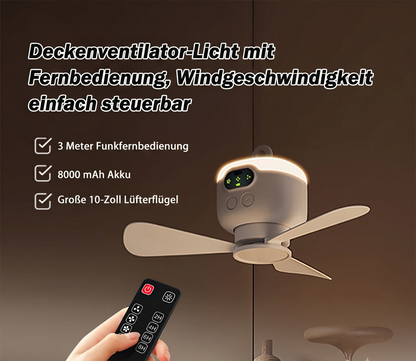 Ventilateur de Plafond Rechargeable 8000 mAh