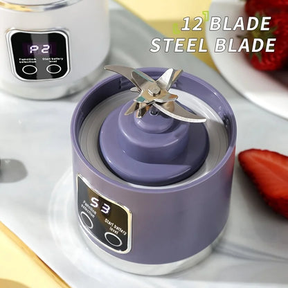 Portable Electric Juicer USB Charging Mini Wireless Juicer Bottle 450ml Cup Fruit Mixer Handheld Blender for Home Travel Office