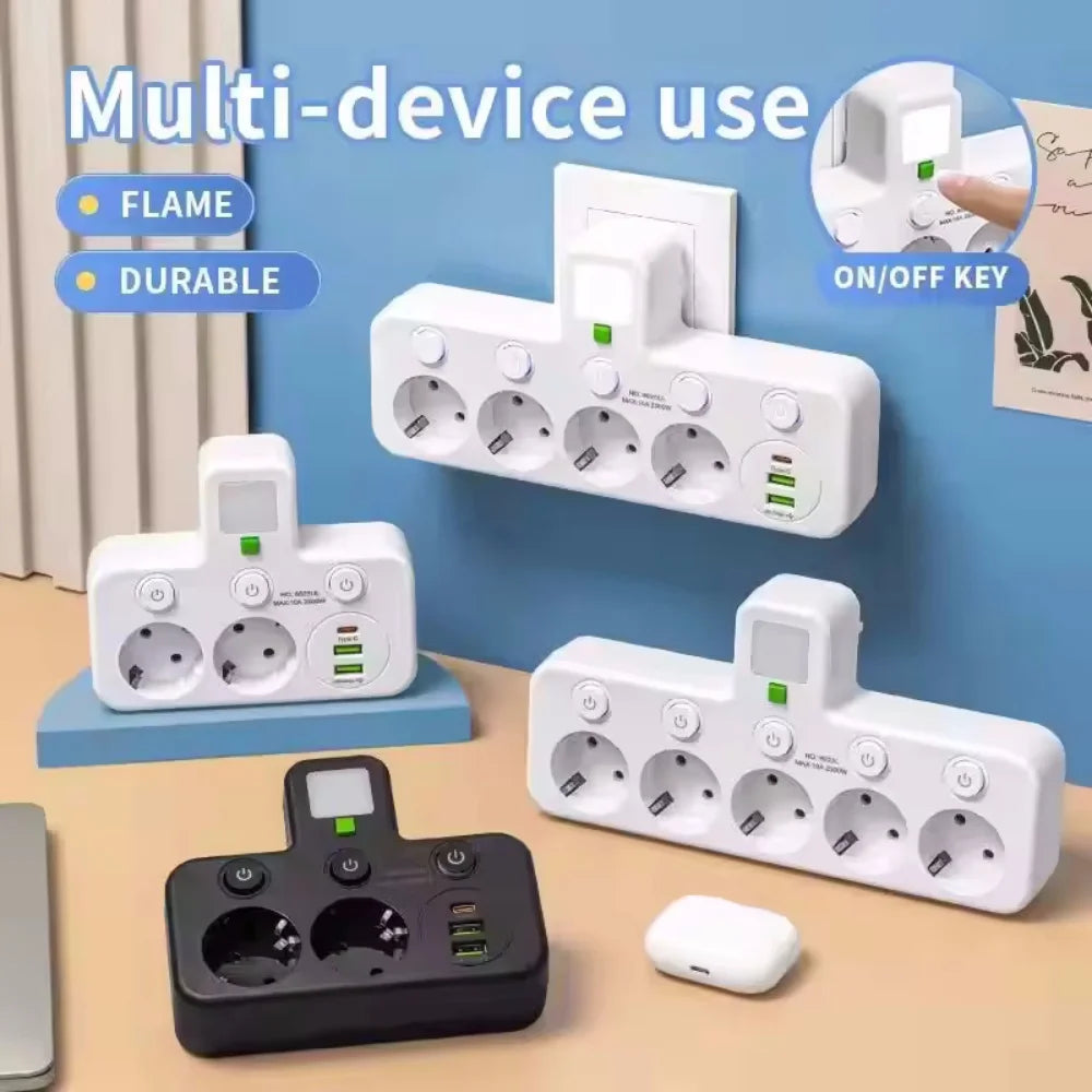 CompactPlug Pro – Mehrfachsteckdose mit Schalter & USB