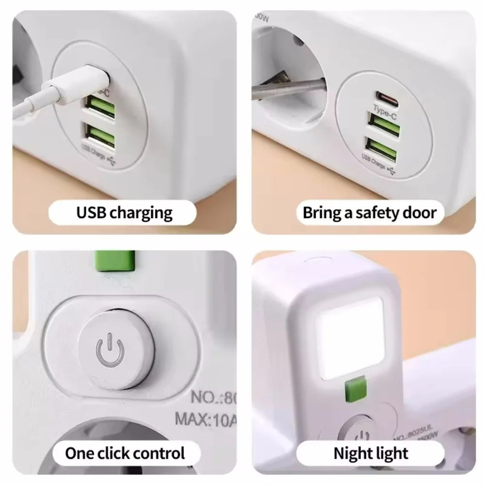 CompactPlug Pro – Mehrfachsteckdose mit Schalter & USB