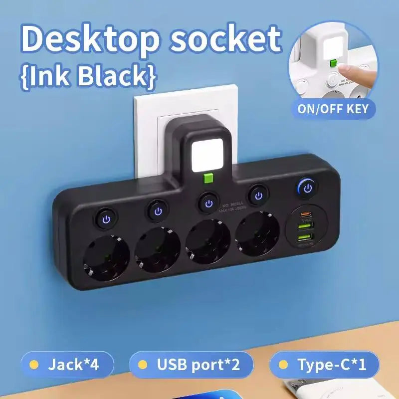 CompactPlug Pro – Mehrfachsteckdose mit Schalter & USB