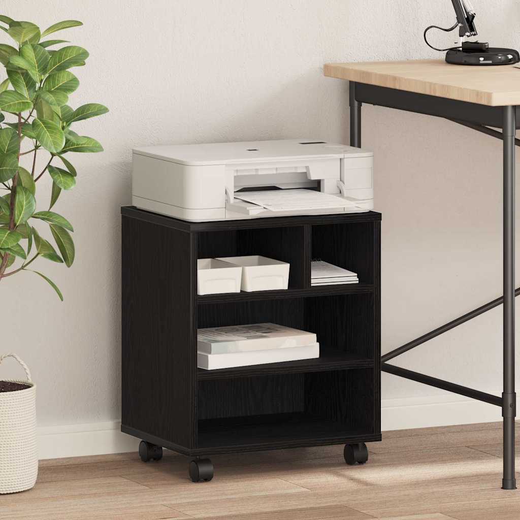 Kompakter Rollbarer Druckerständer | Holz-Utility-Stand mit Rollen | Für Büro & Küche