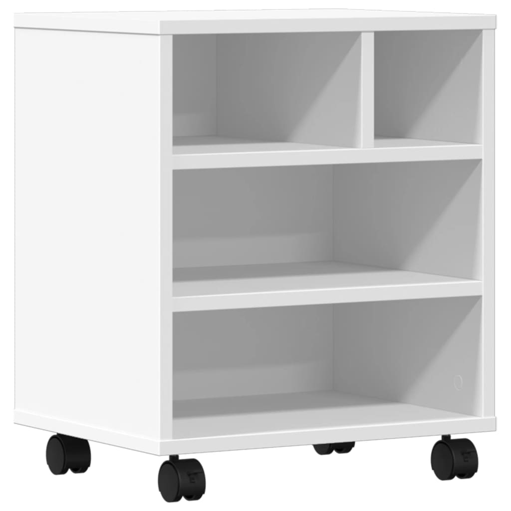 Kompakter Rollbarer Druckerständer | Holz-Utility-Stand mit Rollen | Für Büro & Küche