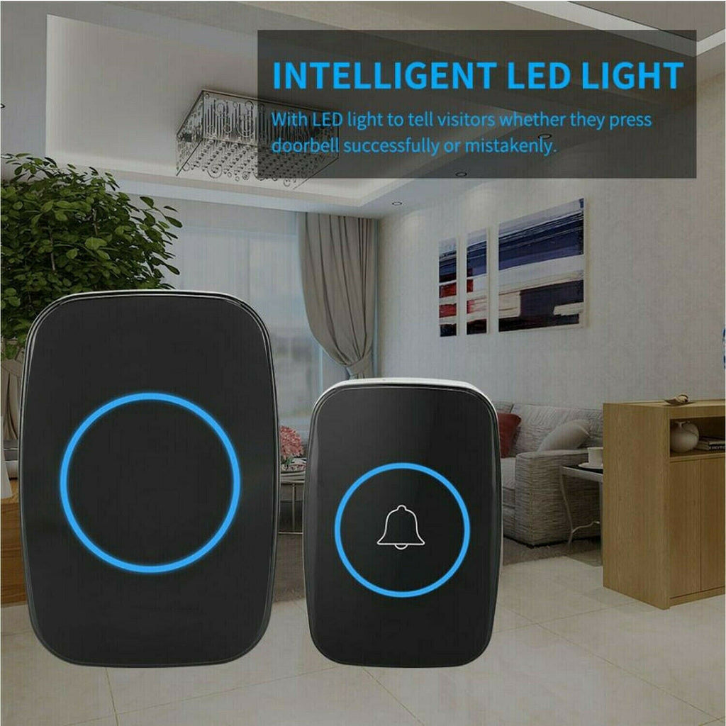 Kabellose Türklingel | 58 Klingeltöne | LED-Blitz | Wasserdichter Sender | Lautlos-Modus