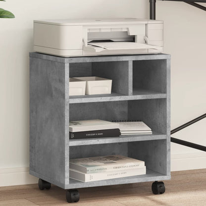 Kompakter Rollbarer Druckerständer | Holz-Utility-Stand mit Rollen | Für Büro & Küche