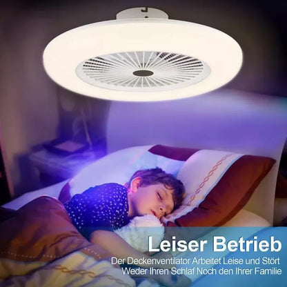 Deckenventilator mit LED-Beleuchtung und Fernbedienung | 30W helles Licht