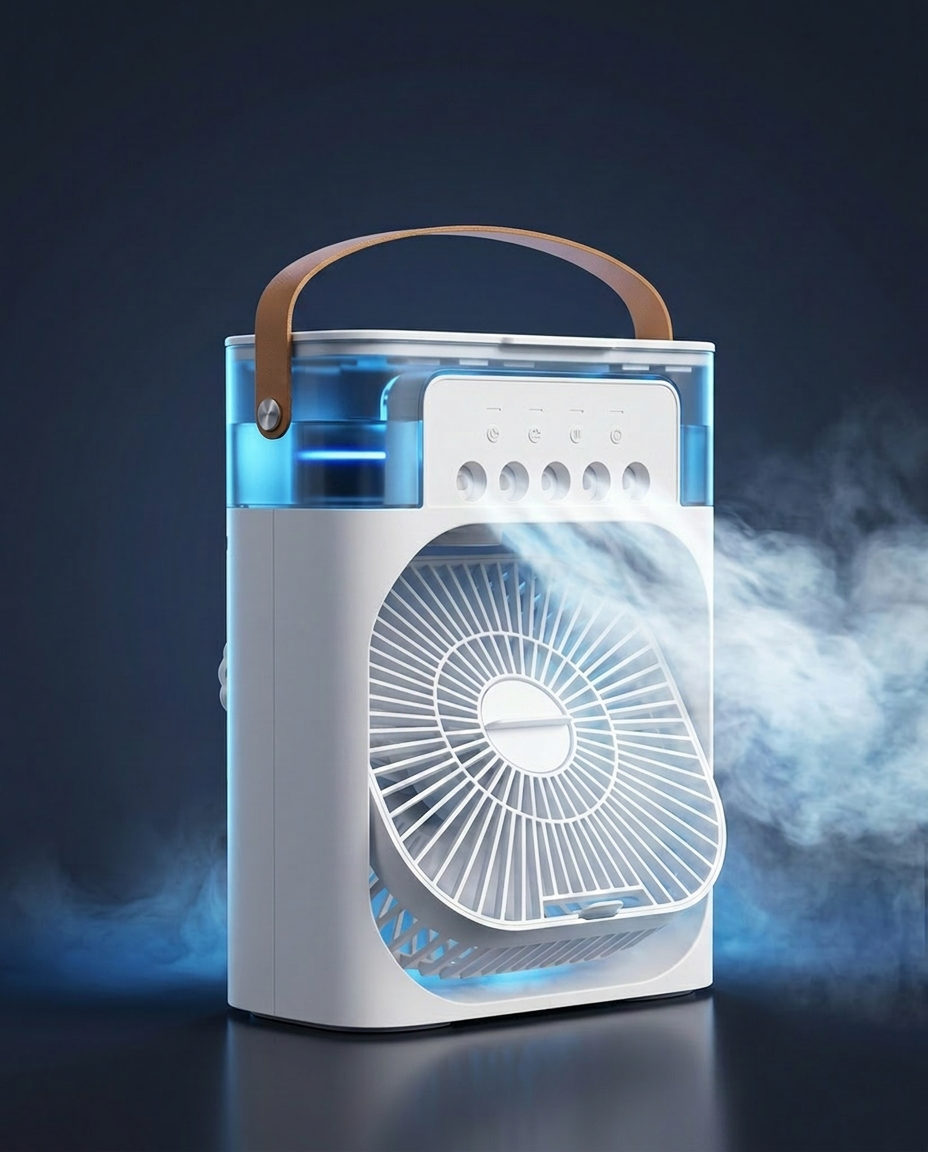 KlimaMax Tischkühler – 3-in-1 Mobile Klimaanlage, Luftbefeuchter & Ventilator